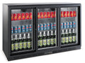 Combisteel Backbar Freestanding Cooler 3 Sliding Doors Black