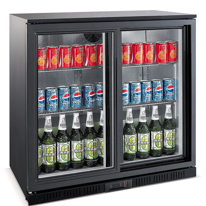 Combisteel Backbar Cooler 2 Sliding Doors Black