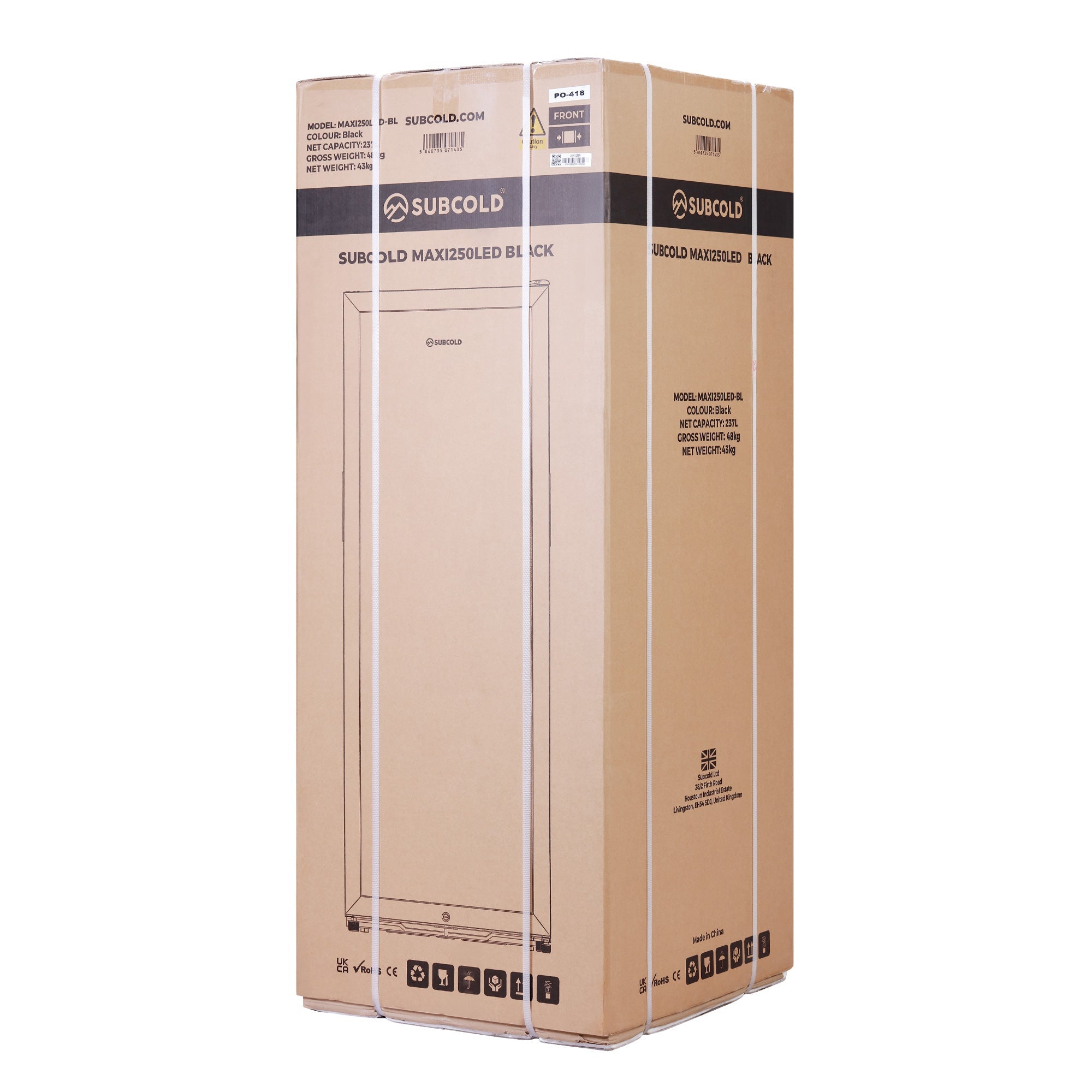 Subcold Maxi250 Tall Drinks Fridge Black